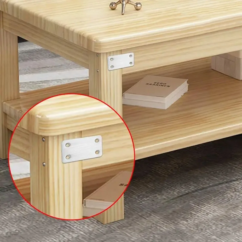 Angle bracket with screws, small stainless steel straight brace repair plate fixed angle brace fastener, for wooden furniture