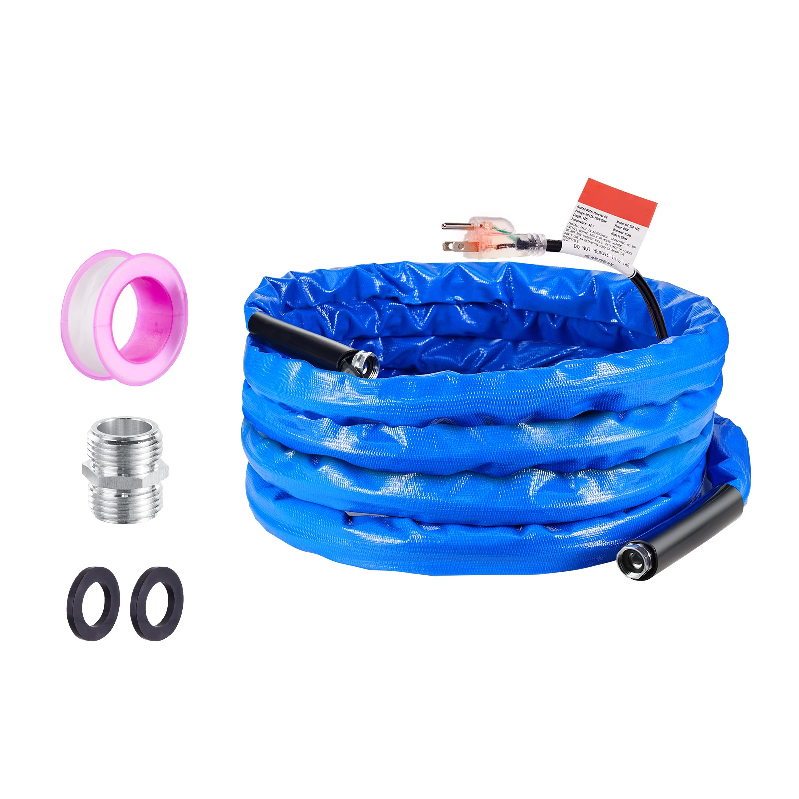 25ft Heated Water Hose for RV, Heated Drinking Water Hose with Corrugated Cover Antifreeze to -45 ° F, 5/8