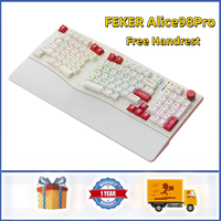 Feker Alice98 pro Keyboard Wired/Wireless Hot-Swap Rgb Custom Ergonomics Gaming Mechanical Keyboards Support VIA QMK Desktop PC