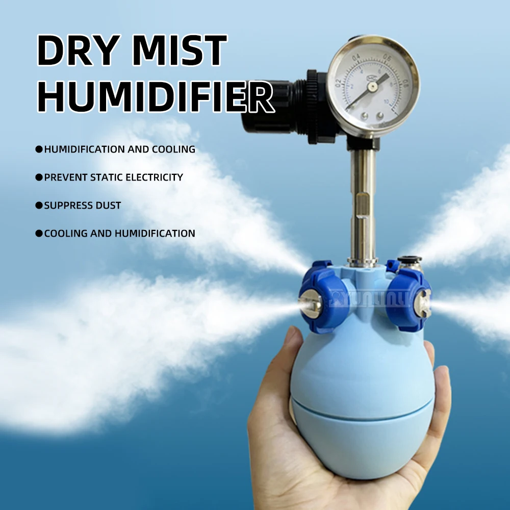 Humidifier Spray for Large Workshops, High-Volume Textile Dry Fog Humidifier, Air Atomization, 10 microns