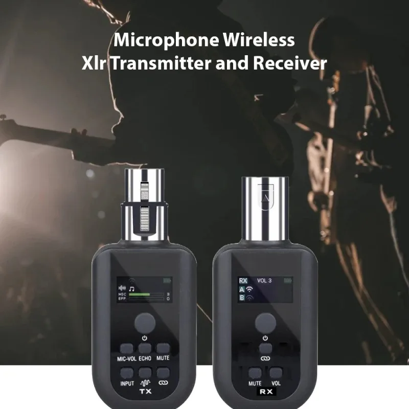 SL-100 Microphone Wireless Xlr Transmitter Receiver UHF Wireless Mic System for Audio Mixer Electric Guitar Bass Noise Reduction