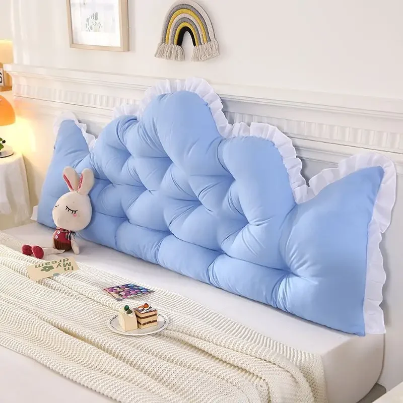 Lace Headboard Soft Cushion Nordic Style Pillow, No Need To Disassemble and Wash Waist Protection Against Tatami Soft Bag