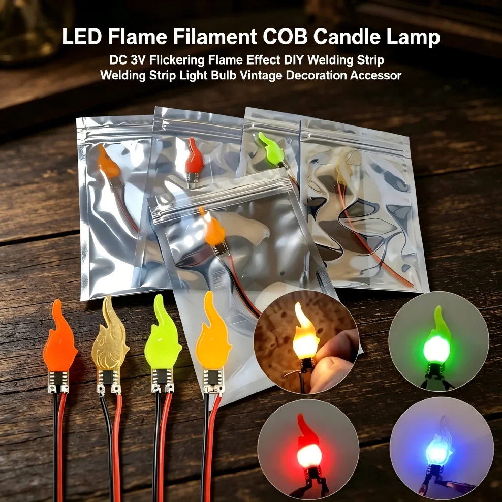 DC 3V 5V LED COB Flashlight Candles Edison Flame LED Filament Welding Strip Line Diode Retro Light Bulb Accessories wholesale