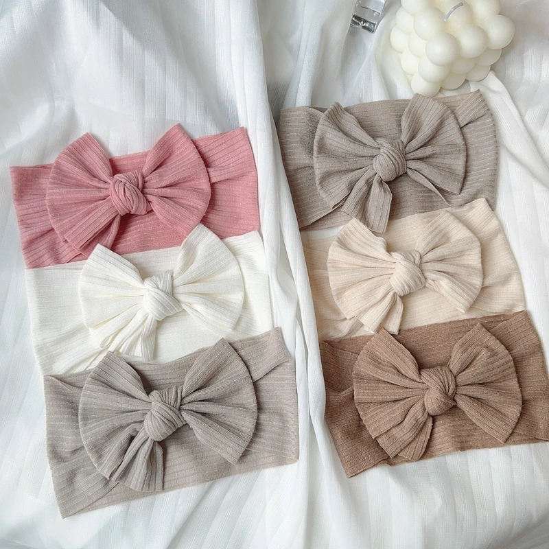 3pcs Baby Girl Bows Headband Newborn Turban Hairband Accessory Kids HairBand Outdoor Toddler Children HeadWrap Hair Accessories