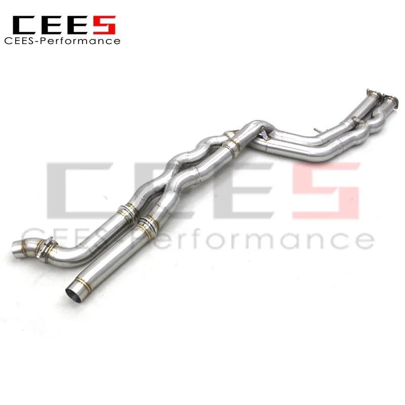 CEES طول متساوي منتصف pipe70MM الأنابيب لسيارات BMW M2C/M2 المنافسة S55 F87 3.0T 2018-2023 الفولاذ المقاوم للصدأ الأساسي اللون سلك الرسم