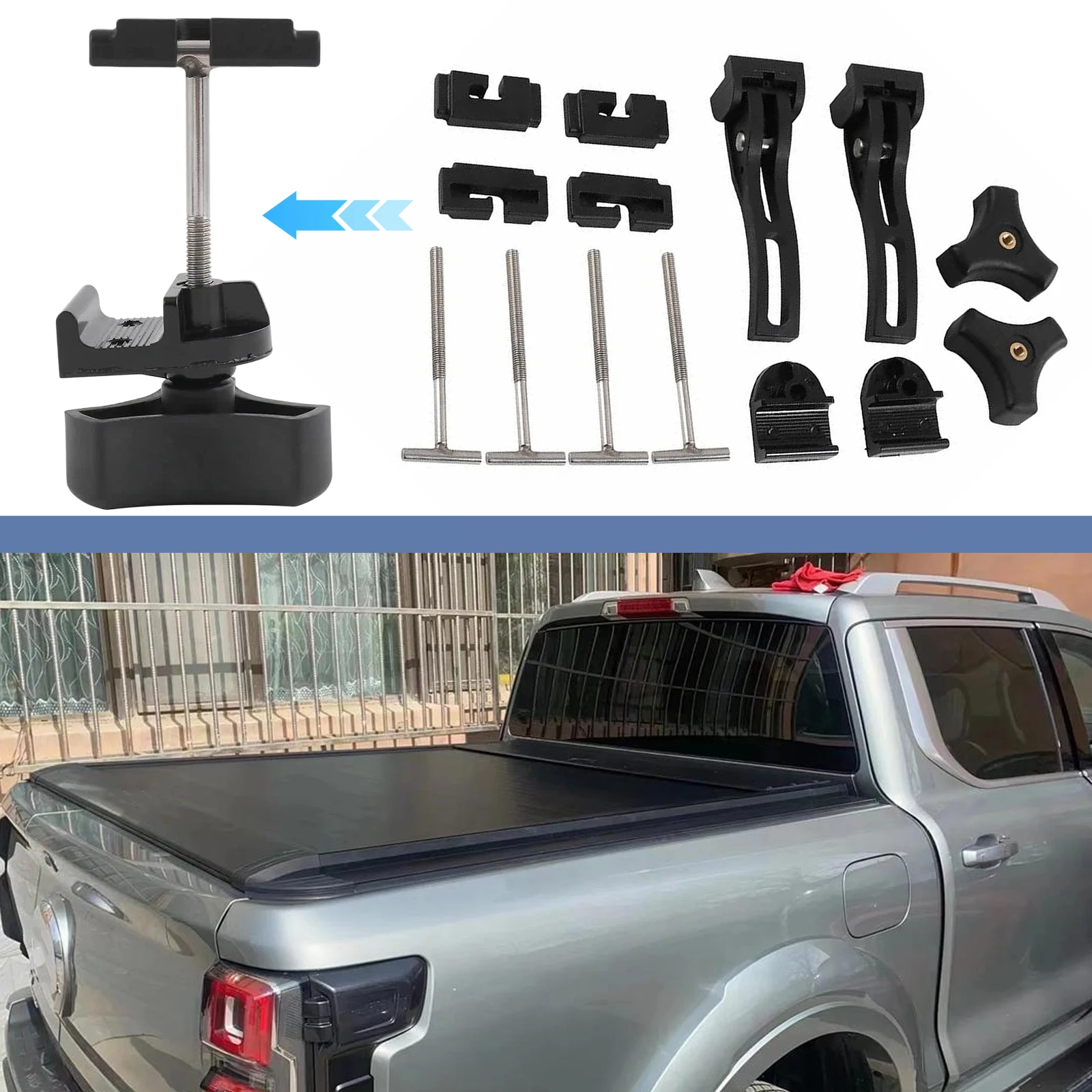 Fixing Kit Universal Accessories Replacement Parts Car Rear Front Clamp T-Bolts for Hard Tri-Fold Tonneau Pickup Truck Bed Cover