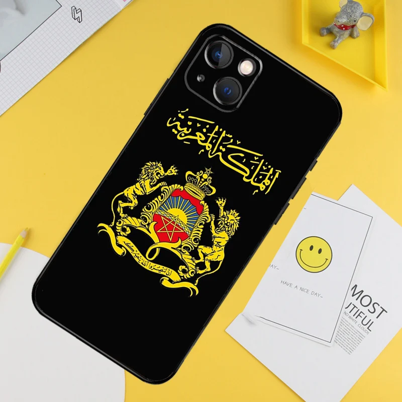 Maroc Marokko Vlag Wapenschild Telefoon Case Voor Iphone 14 11 12 13 Pro X Xr Xs Max 6 6S 7 8 Plus Se 2020 Back Cover