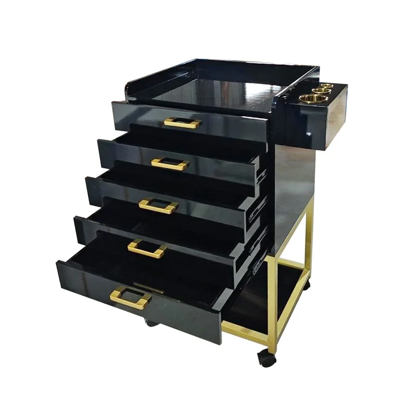 Iron Frame Commercial Salon Trolley Mobile 5-Layer Drawer Beauty Salon Nursing Equipment Large Capacity Trolley Convenient