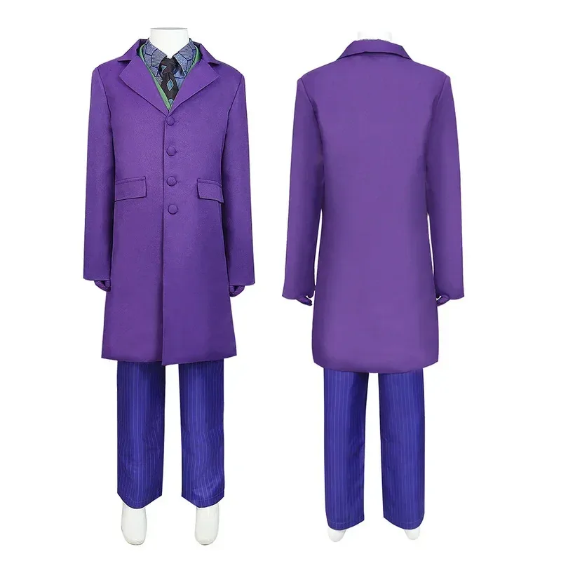 Silisili AAdult/Bambini Joker Cosplay Fantasia Film Dark Cos Knight Super Villain Uomini Ragazzi Travestimento Costume Halloween 2025 ☆   Nuovo