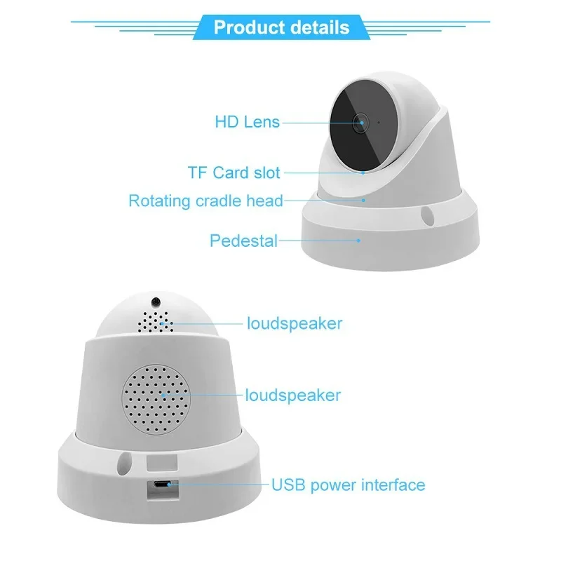 Wireless WiFi Camera Surveillance Equipment 1080P Indoor And Outdoor Spiral Camera V380 Half-Sphere Network CCTV Camera