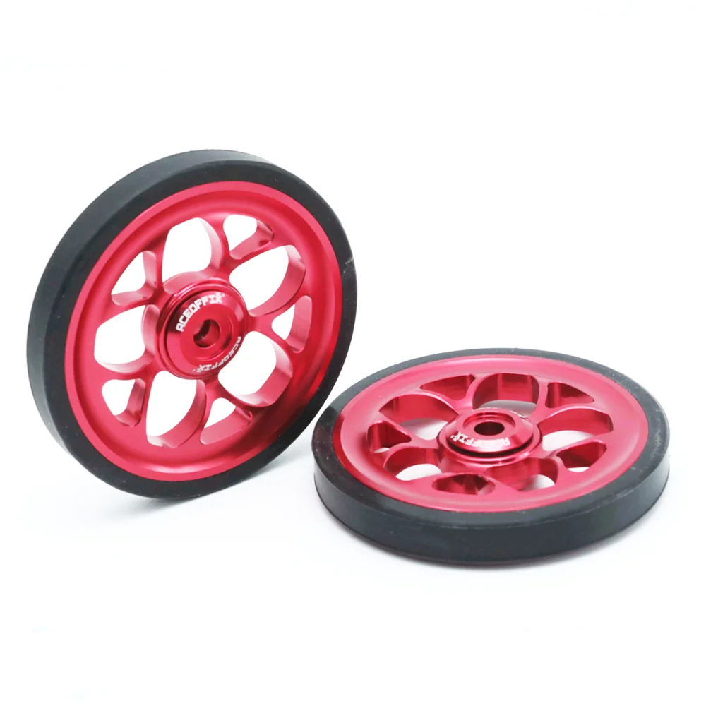 Aceoffix 1 Pair Aluminum Folding Bike Easy Wheels, Pelling Wheel, Push Wheel PLINE for Brompton Easywheelset Utralight Wheels