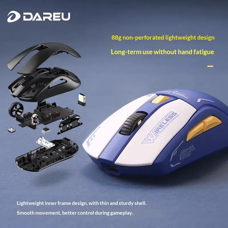DAREU A950 Gaming Mouse AIM WL Dedicated Sensor PAW3395 Mouse 12000DPI 1000HZ Rate Of Return 300IPS For CSGO PC Accessories Gift