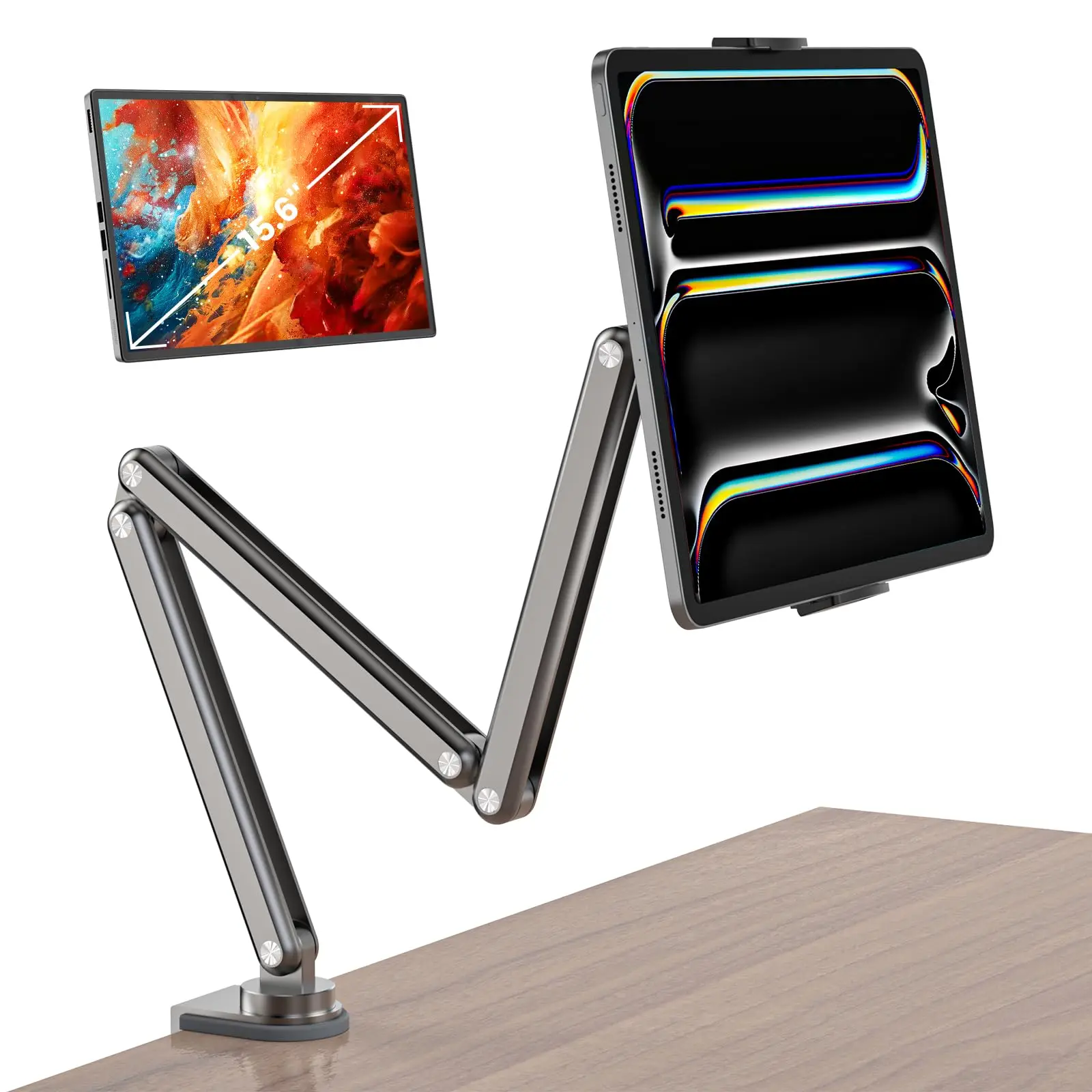 Tablet Stand for Desktop,Aluminum Foldable Tablet Arm Stand,Compatible with iPad 10/9,iPad Pro Air Mini,Galaxy Tab S9/S8,Surface