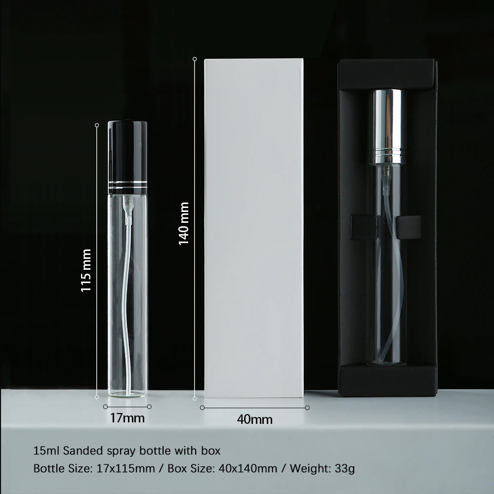 10/20 Stück 15 ml transparente Glas-Parfüm-Sprühflaschen, exquisite tragbare Flüssigkeits-Nachfüllflaschen (waschbar und wiederverwendbar) mit Boxen