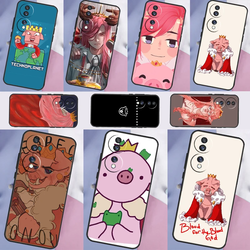 Technoblade Blood God Case For Huawei P40 P30 P20 Lite P50 Mate 20 Pro P Smart 2021 Nova 5T Honor 70 50 X8 X9