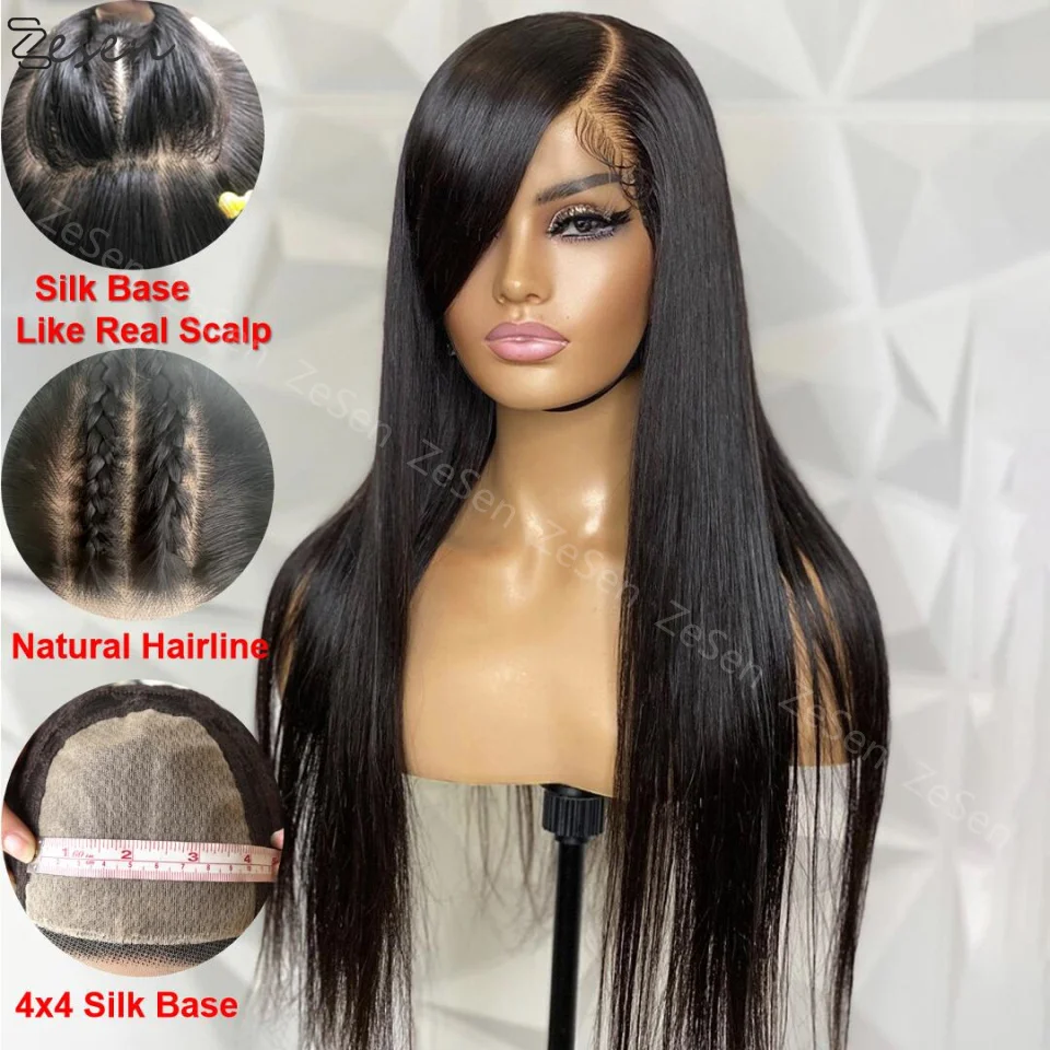 

ZeSen Synthetic Straight Lace Front Wig Natural Color Afro Wigs for Black Women Glueless High Temperature Fiber Hair Wig Cheap