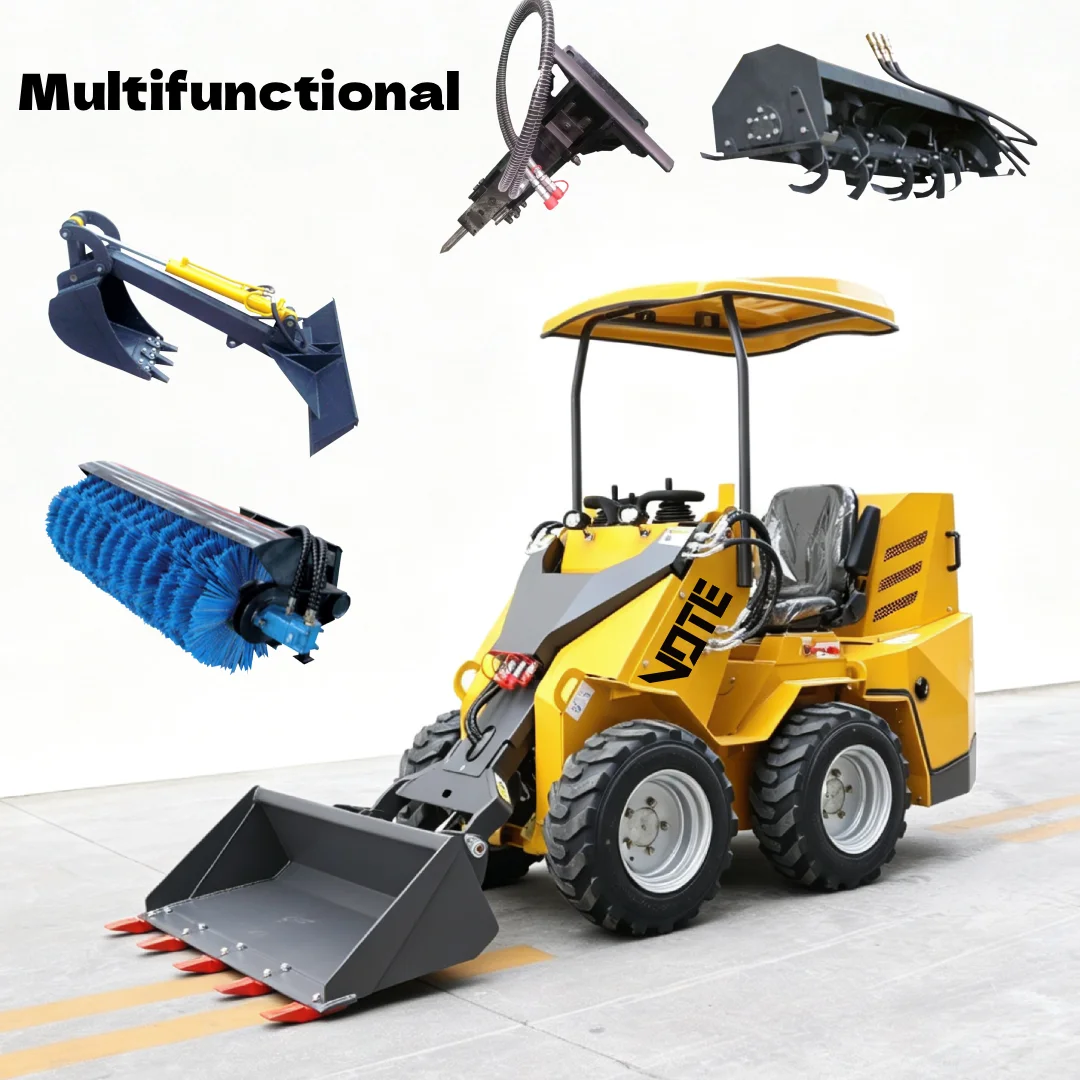 Mini Skid Steer Loader wheel loader Multifunctional Hydraulic skidsteer for Farm Construction Material Handling Cheap price