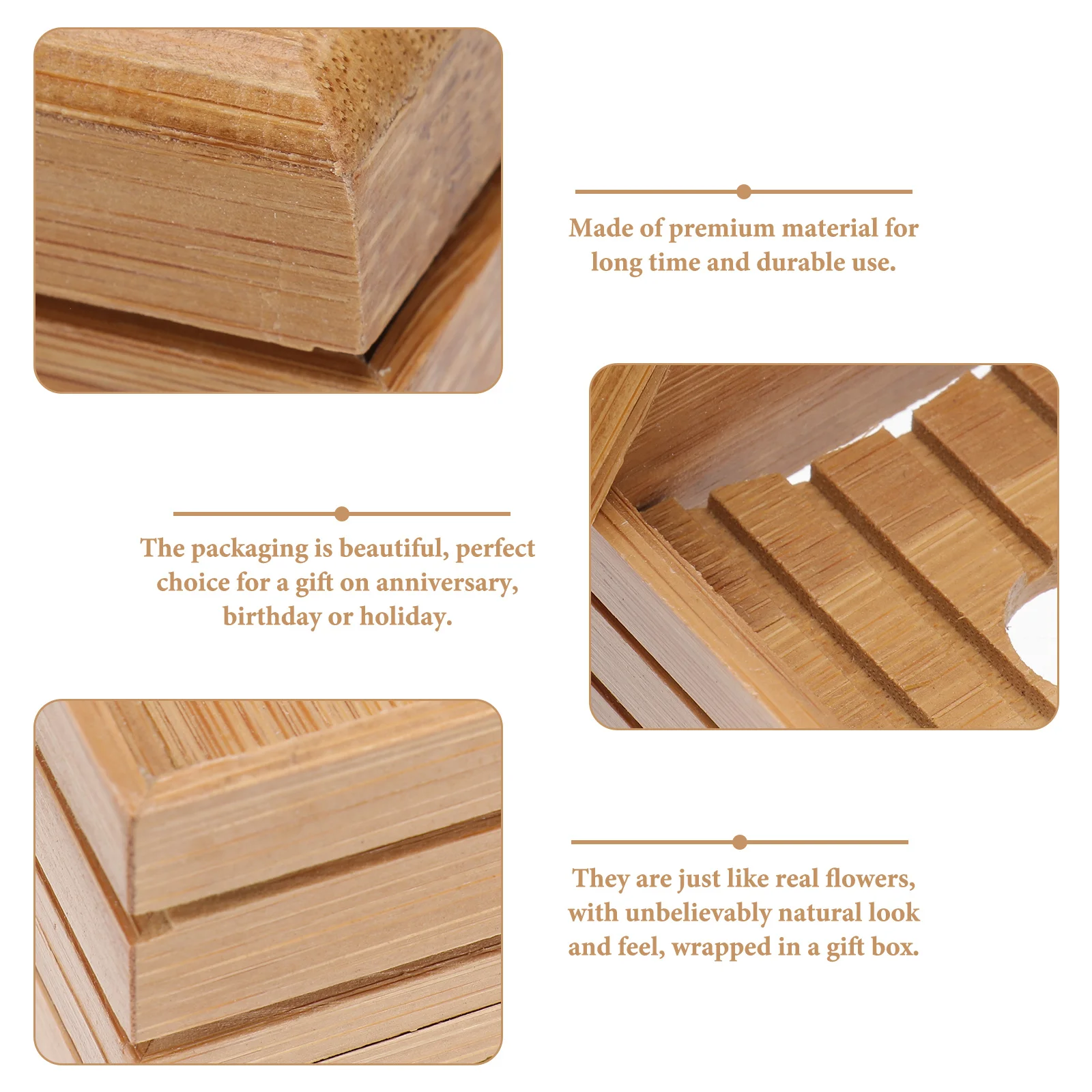 

1pc Bamboo Soap Dish Wood Color Compact Portable Soap Storage Container For Bathroom Bathtub Kitchen Counter Top