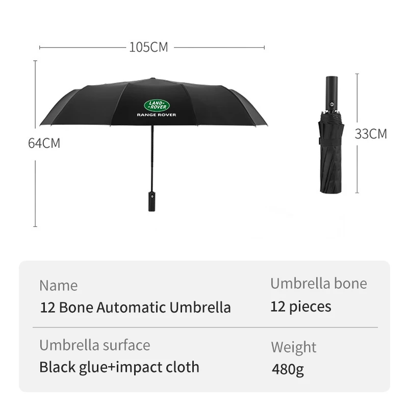 Car Folding Umbrella Portable Automatic Windproof Sunshade For Land Rover Range Rover Evoque Velar Defender Discovery Freelander