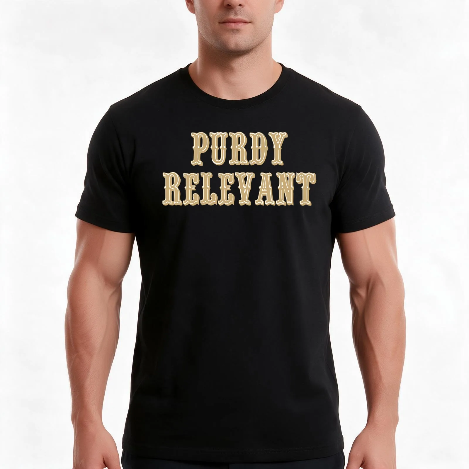 Purdy Relevant T-Shirt, Summer Casual Cotton Tee, Oversized Streetwear Tops, Vintage Graphic Print, Loose Fit Short Sleeve