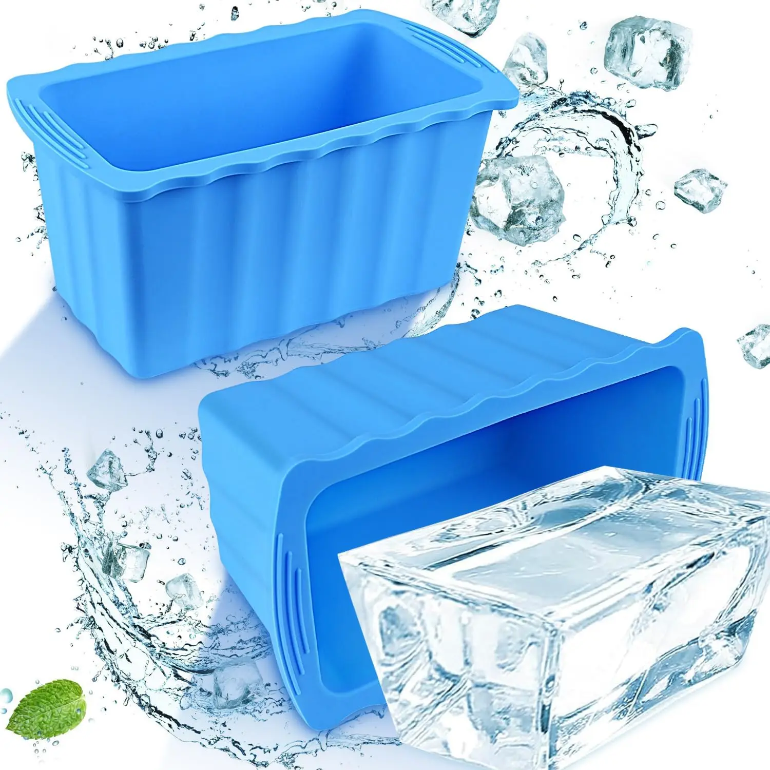 1/3/5PCS Extra Large Silicone Ice Mold Crate Efficient Freezing Ice Bath Large Ice Cube Mold Ice Bucket Ice Block Mold