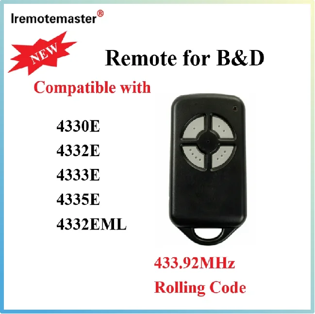 

For Compatible with BND/ Liftmaster Remote Control 4330E, 4332E, 4333E, 4335E, 433.92MHz