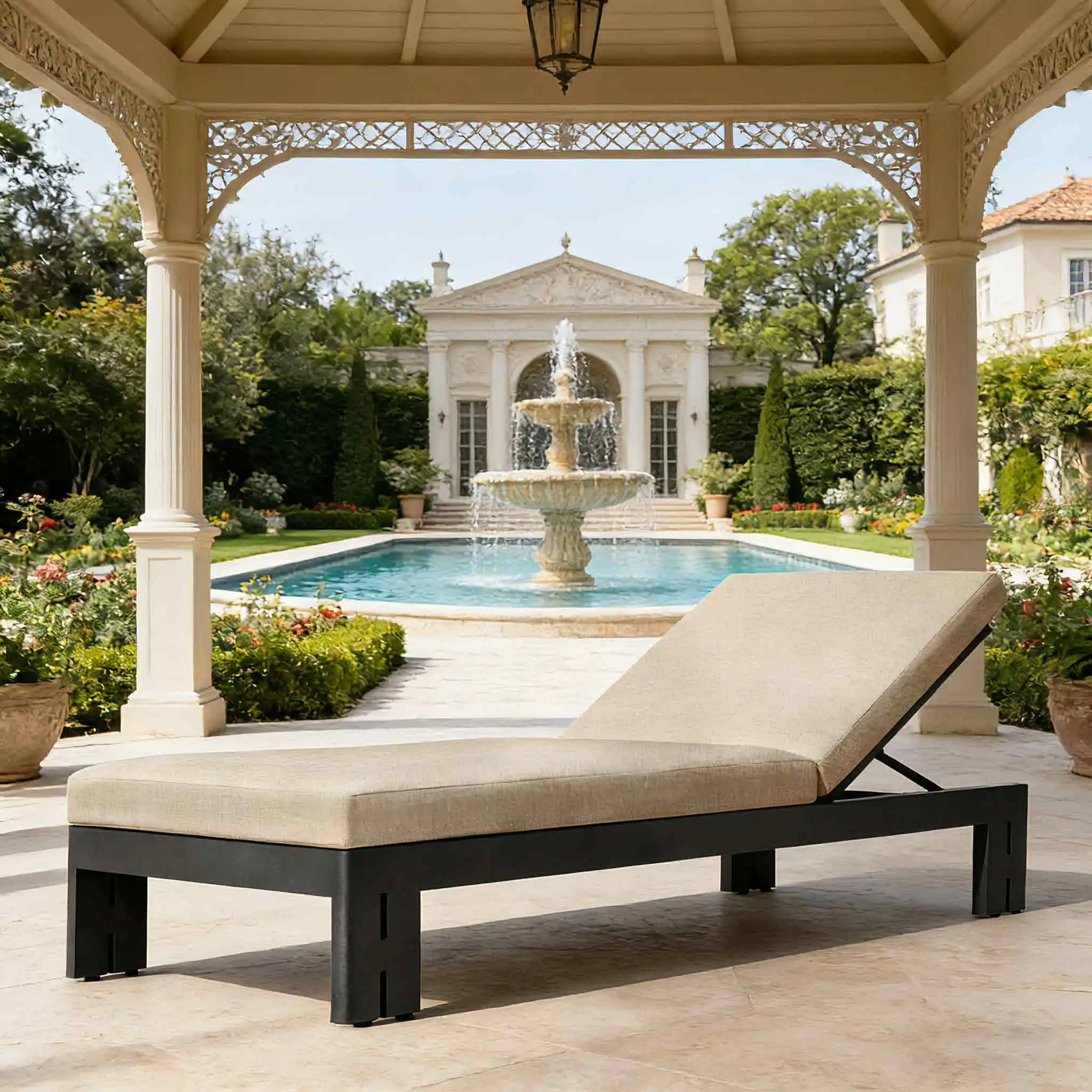 xx-Outdoor Adjustable Sun Loungers Poolside Sunbed Beach Chair Hotel Pool Lounger Outdoor Daybed Resort Poolside Lounge Chair^