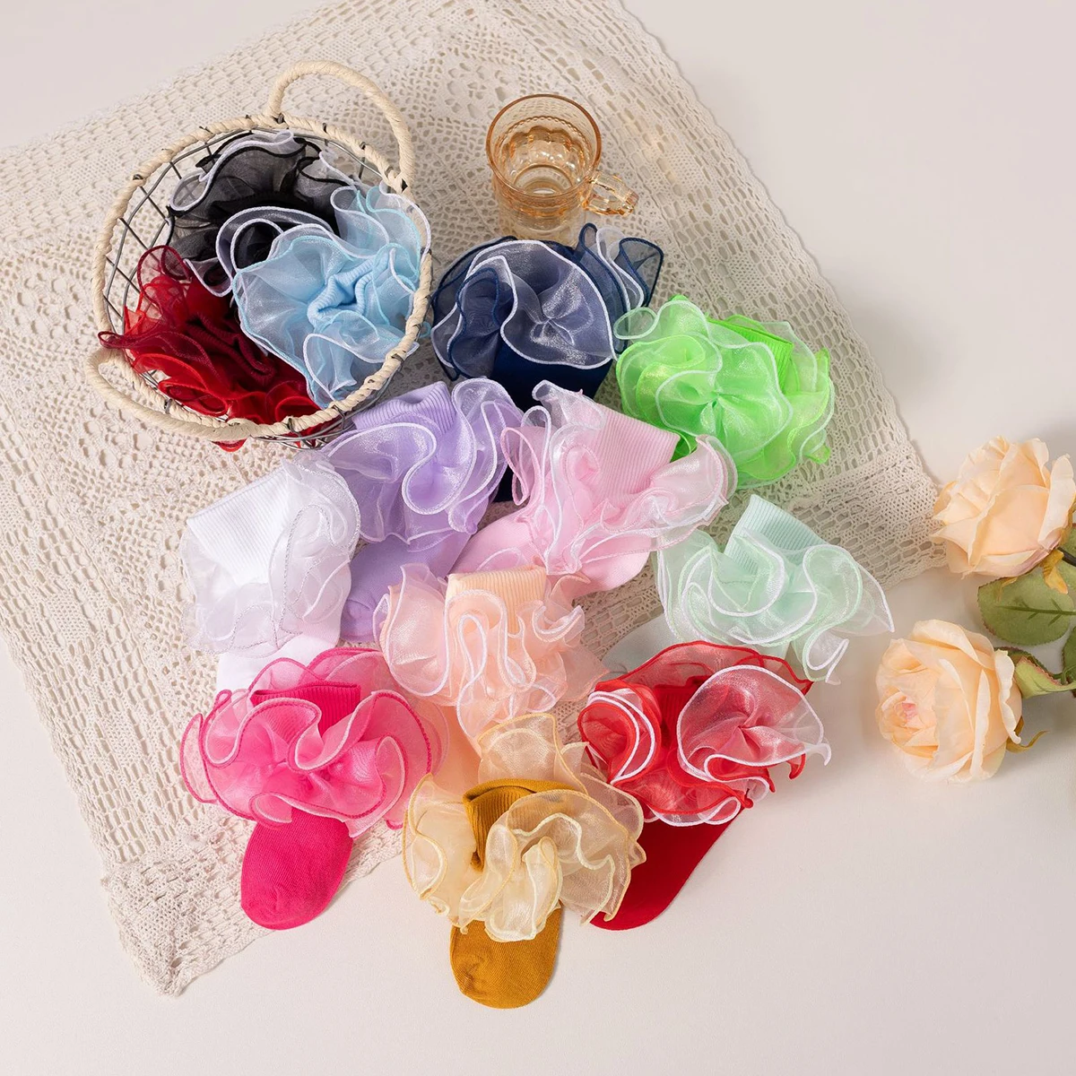 16 Color Fashion Children's Dance Socks Short Princess Girls Frilly Sock Infant Baby Socken Ruffle Socks For Kids School 1-10Y