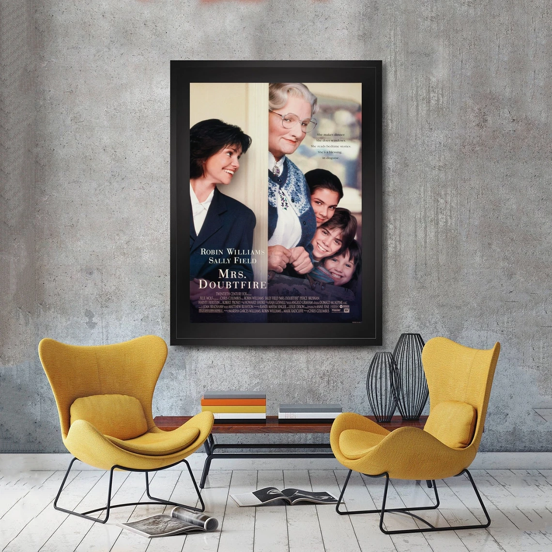 Mrs Doubtfire Movie Poster HD Printable Canvas Art Print Home Decor Wall Painting ( No Frame )