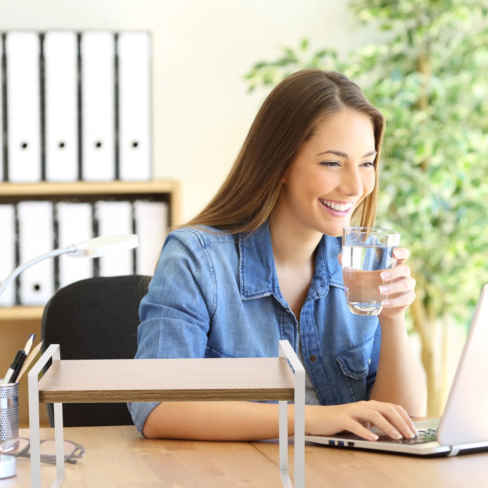 

Iron Desk Organizer 6-Tier Storage Shelf For Office Home Bedroom Desktop Bookshelf Magazine Holder Stationery Rack File