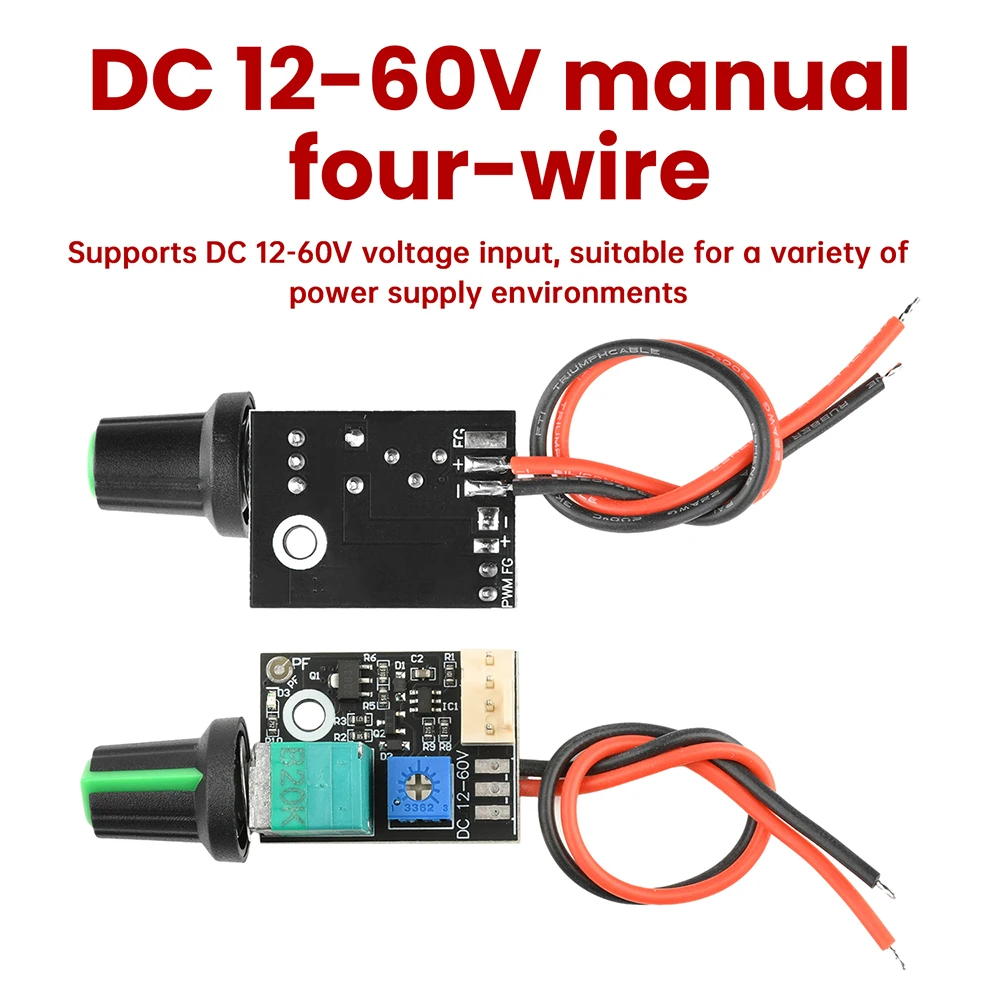 5A PWM DC Brushed Motor Speed Controller with LED Dimmer Switch / 3A 4-Wire PWM Fan Speed Controller for Chassis and Server Fans