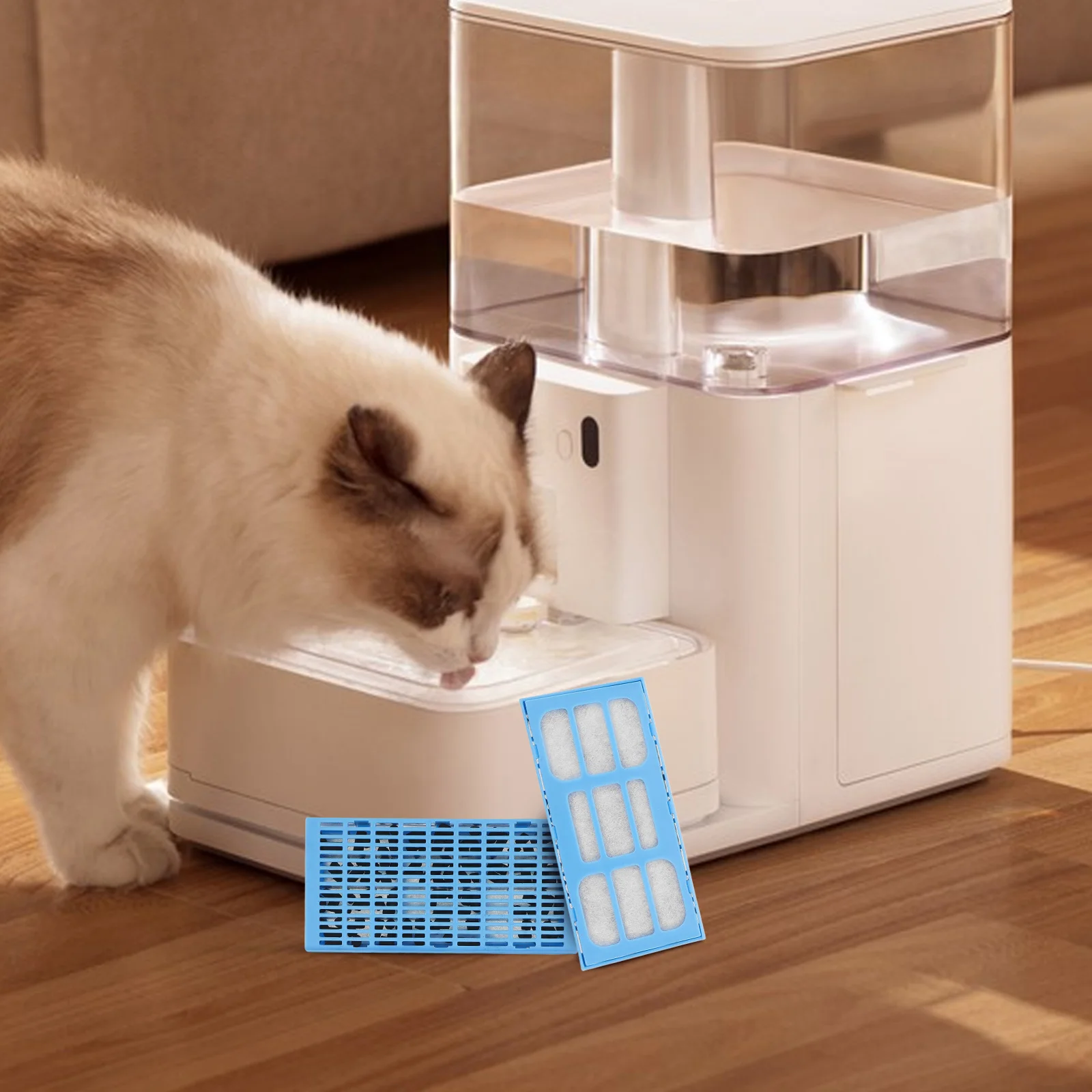 

12Pcs Cat Water Fountain Filters Set - Efficient Replacement Filters for Pet Automatic Drinking Fountain Removes Hair Debris