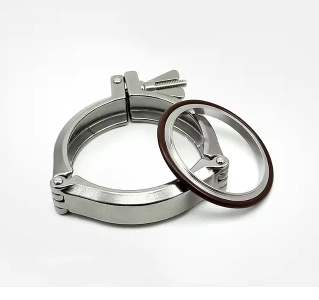 KF63 KF80 KF100 KF160 Cerniera per vuoto Morsetti per dadi alari in acciaio inossidabile Raccordo per tubi Tri morsetto a catena con staffa di centraggio e O-ring