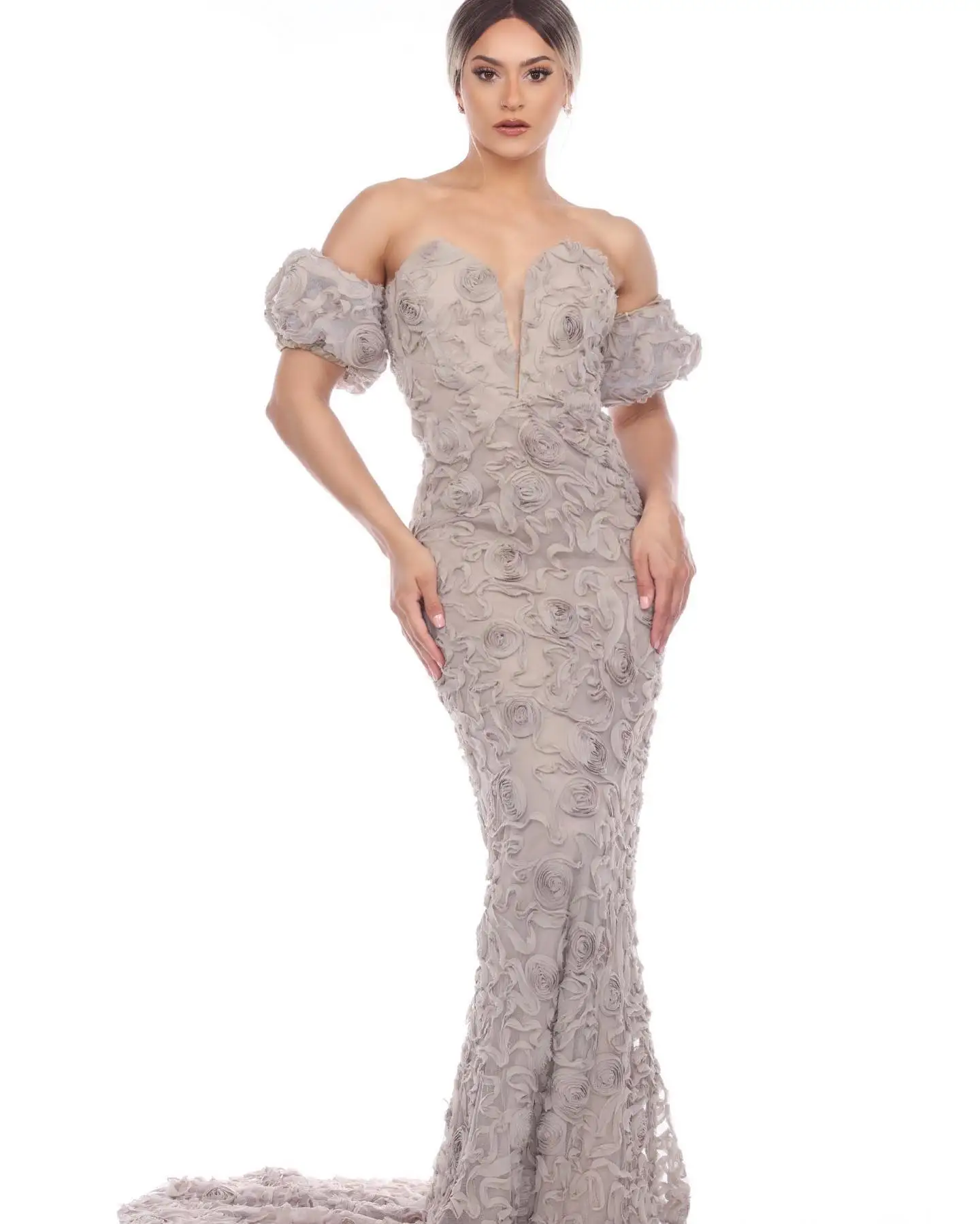 2025 op maat gemaakte prachtige strapless afneembare mouw chiffon feestjurken sexy mouwloze rits terug zeemeermin avondjurk