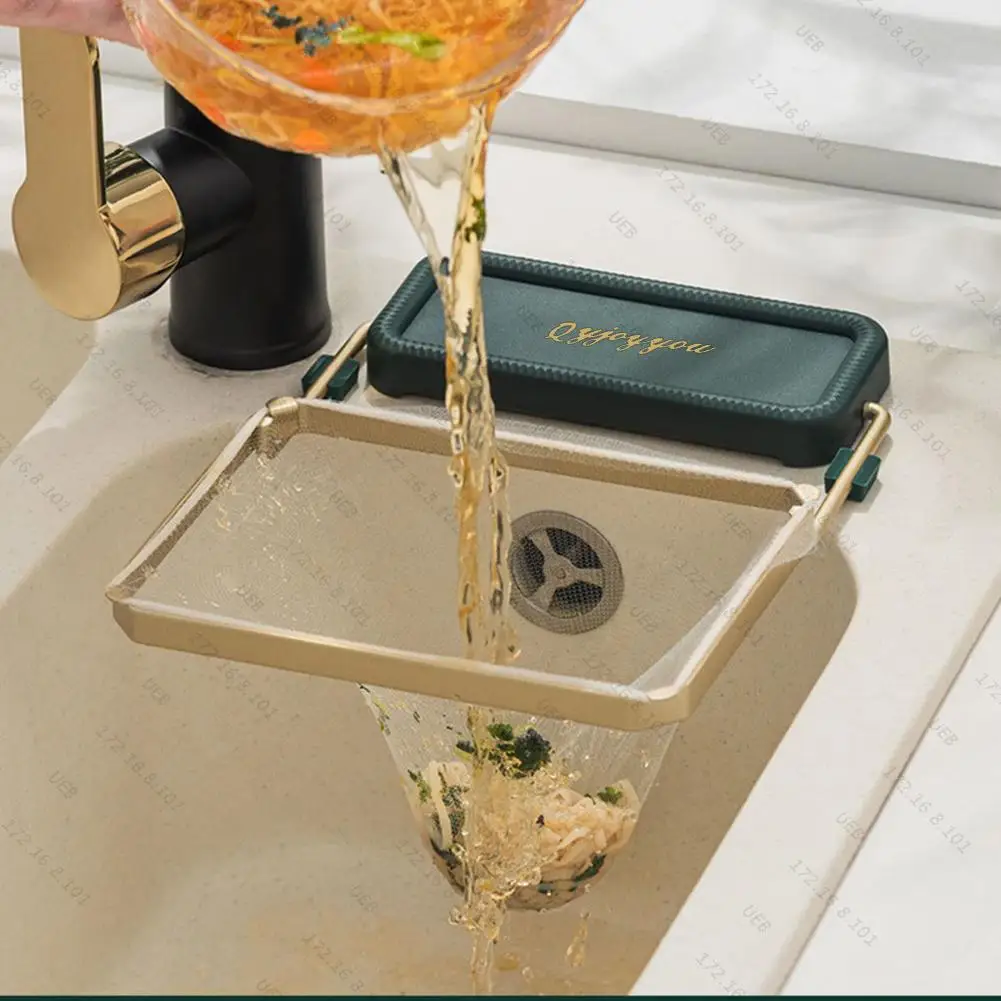 Foldable Sink Strainer Mesh Bag Stand Kitchen Sink Filter Rack Waste Garbage Net Shelf Disposable Garbage Mesh Bag Kitchen Gadge