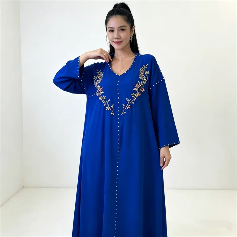 

Dubai Abaya Diamonds Woman Muslim Dress Djellaba Turkey Kaftan Arab Islam Clothing Jalabiya Gown Caftan Marocain Femme Robe