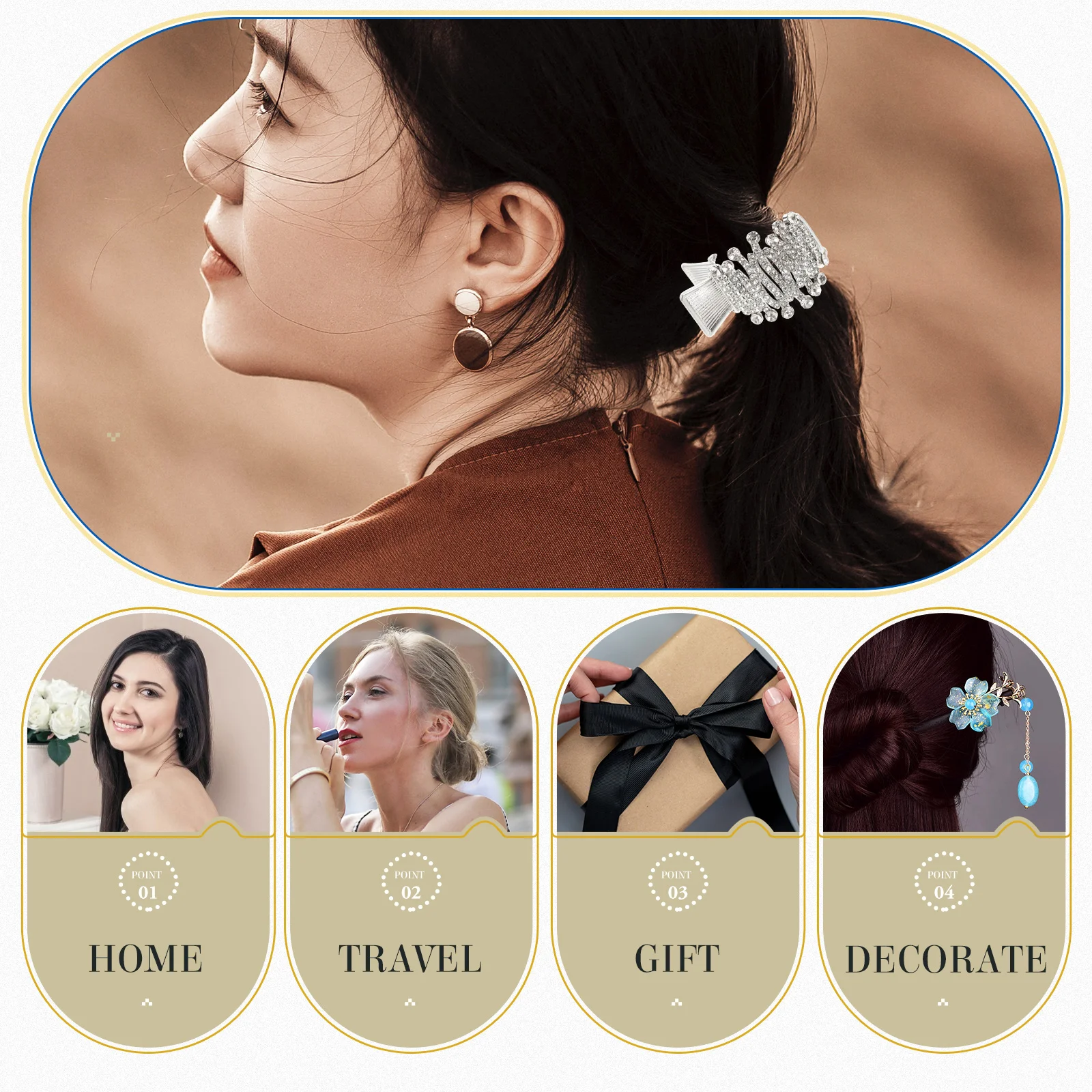 

Creative Snowflake Hair Claw Clip Exquisite Small Barrette for Women Stylish Hairpin for Thick Or Thin Hair Daily Wear