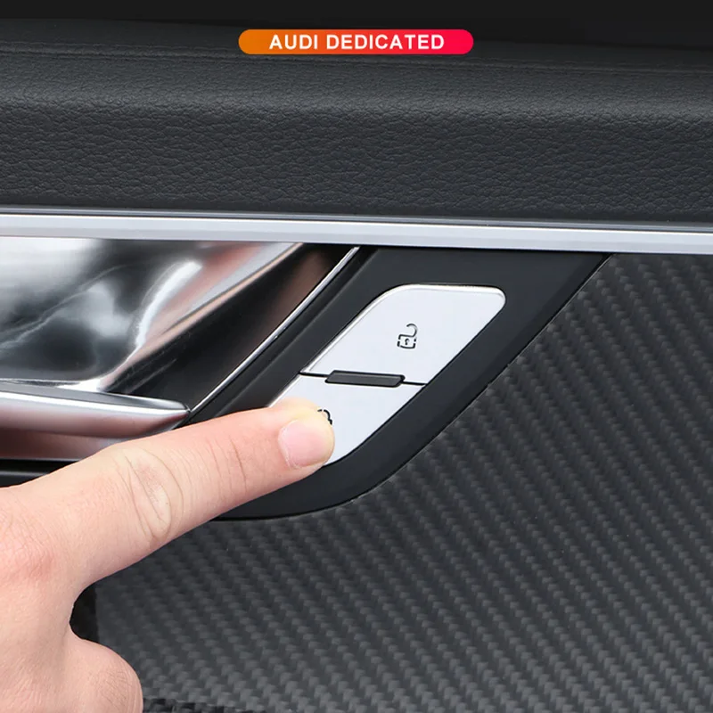 Door lock Button Decoration Patch Metal Car Stickers For Audi A6L 2019-2022 Interior Accessories Trim