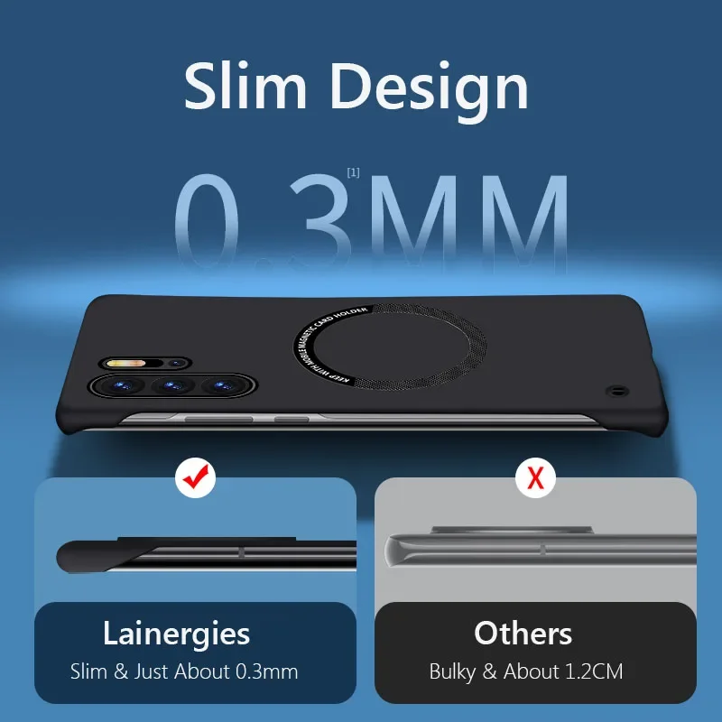 Frameless Magnetic For Magsafe Slim Case For Huawei P30 Pro P40 P50 Pro P30Pro 5G Wireless Charging Hard Back Cover