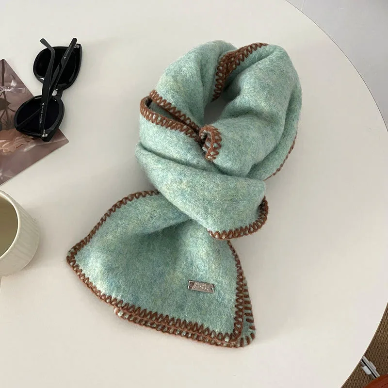 New Fashion Winter Women Wool Scarf Warm Cashmere Scarfs Female Lockrand Design Scarves Students Girls Solid Color Korean