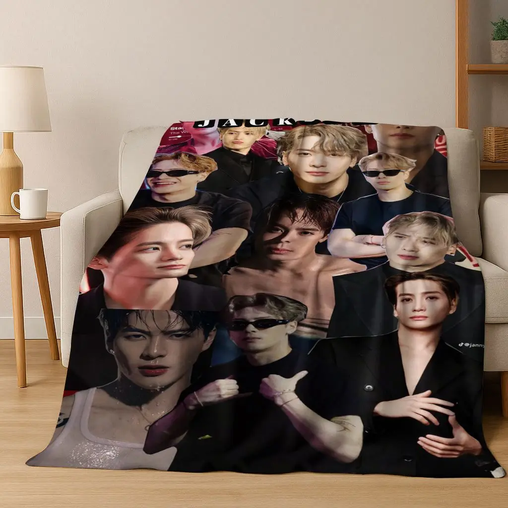 3D Jackson Wang Art Singer Star Flannel Blanket,Cozy Soft Throw Blanket for Home Bedroom Bed Sofa Picnic Office Cover Kids Gift