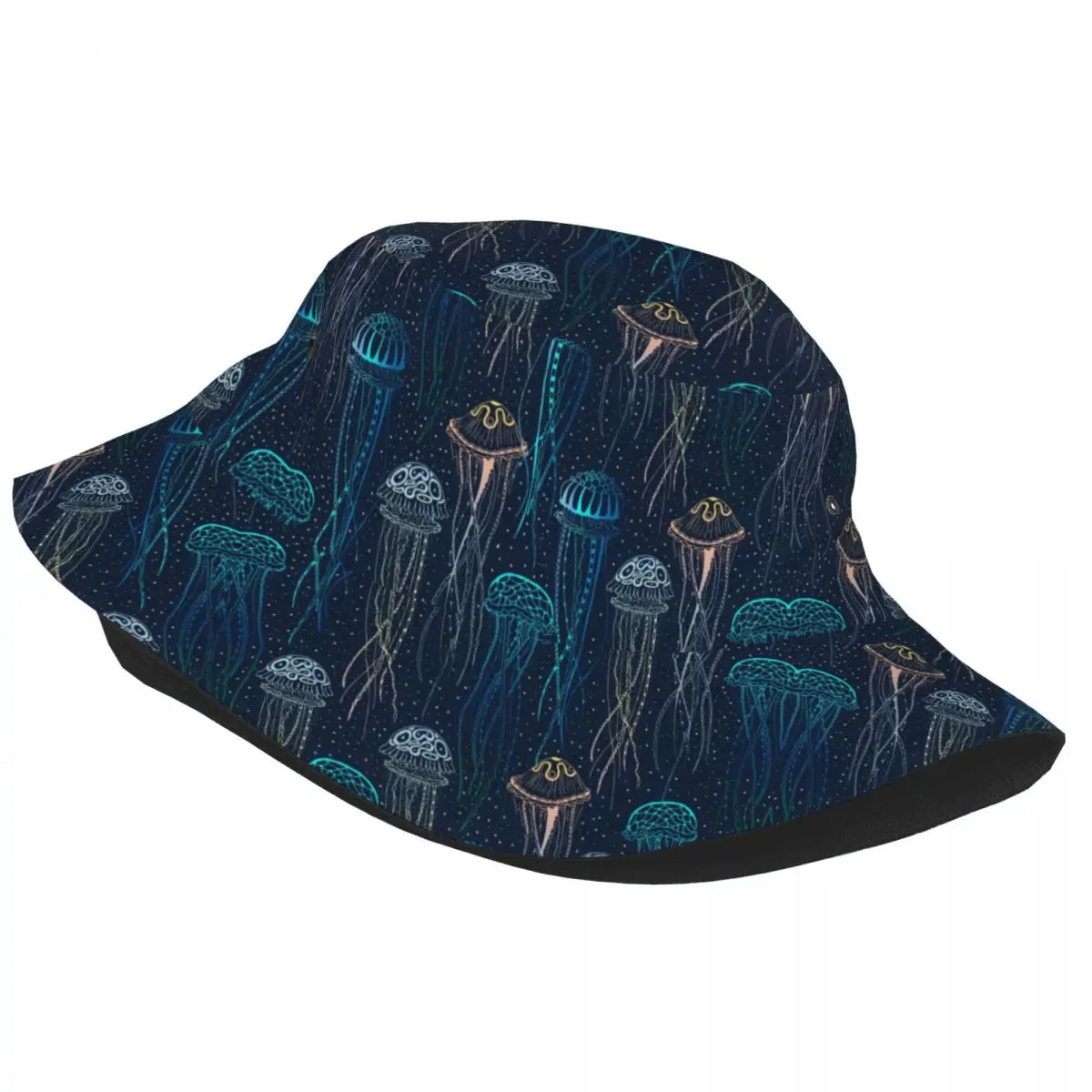 Jellyfish Animal Pattern Unisex Bucket Hats Customize Summer Beach Sun Hats