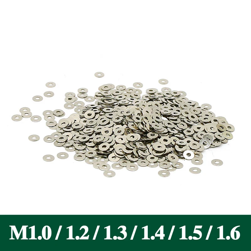 100pcs Stainless Steel Micro Ultra Small Flat Gasket M1.1/1.2/1.4/1.5/1.6/1.7 Precision Flat Meson