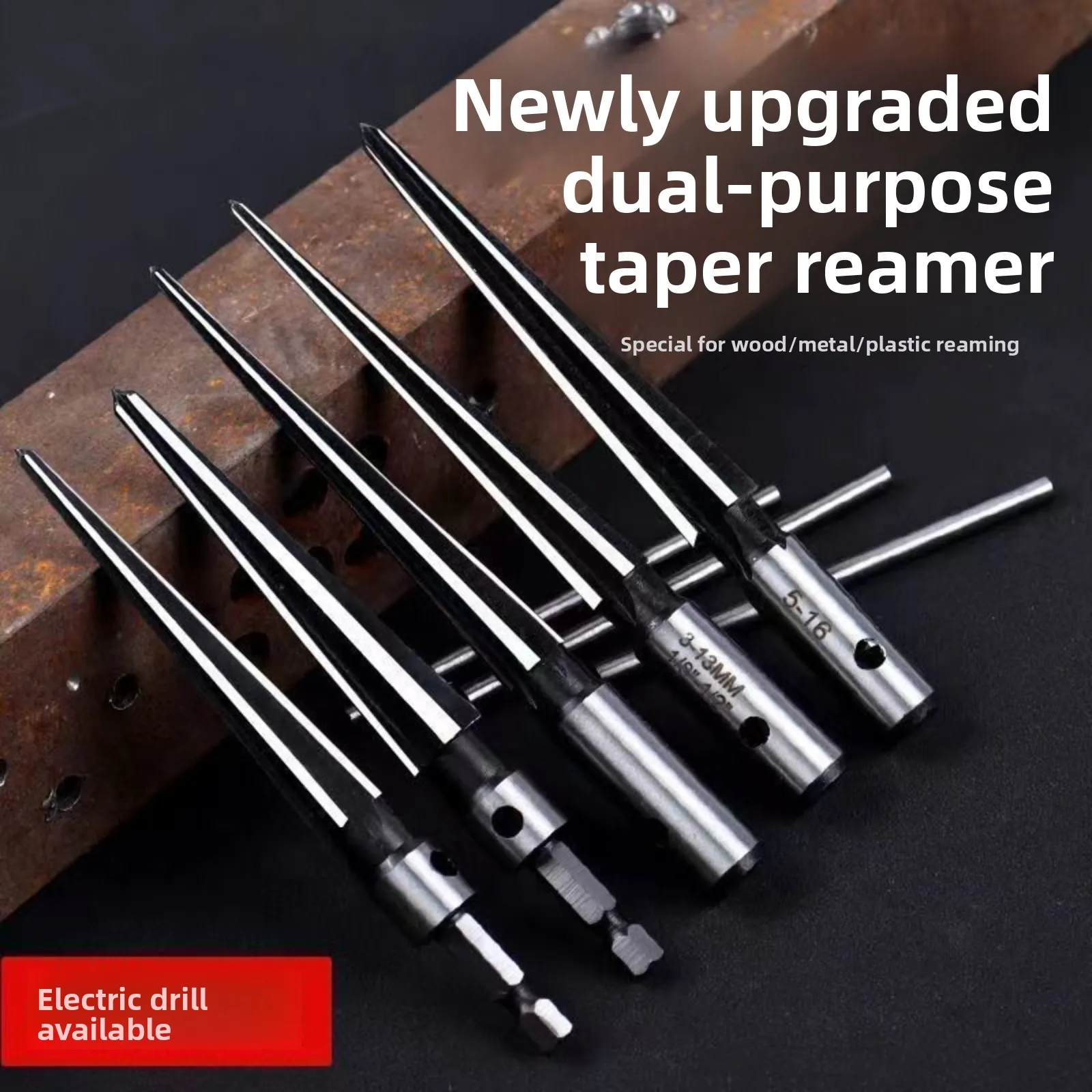 Tapered Hex Reamer, Tapered Reamer, T Handle Taper Reamer, Reamer Tool, Bridge Pin Hole Handheld T Shape Hand Reamer
