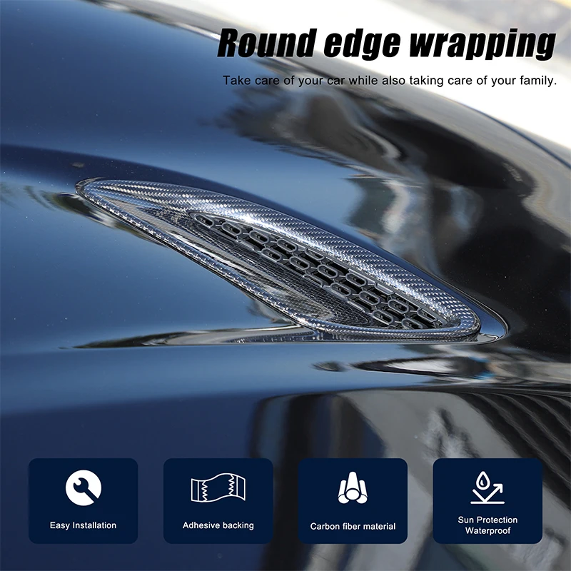 For Jaguar F-Type 2021-2025 Real Carbon Fiber Car styling Car Hood Vent Decoration Sticker External Modification Accessories