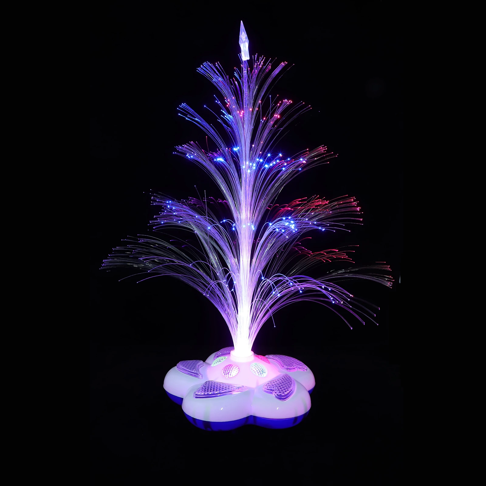 

Fiber Optic Colorful Flash Christmas Tree Night Light Led Mini Decorative Lamp Desktop Use No Installation Random Color Changing