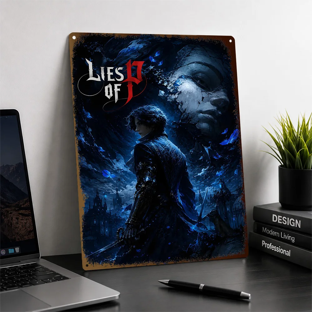 Lies Of P Video Game Printed Poster Illustrated Wall Art For Entertainment Room Personalized Aluminum Metal Sign Birthday Gift
