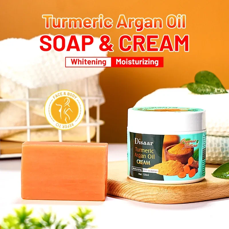 Body Milk Turmeric Nut Oil Body Skincare Set Cleaning Soap Moisturizing Body Milk