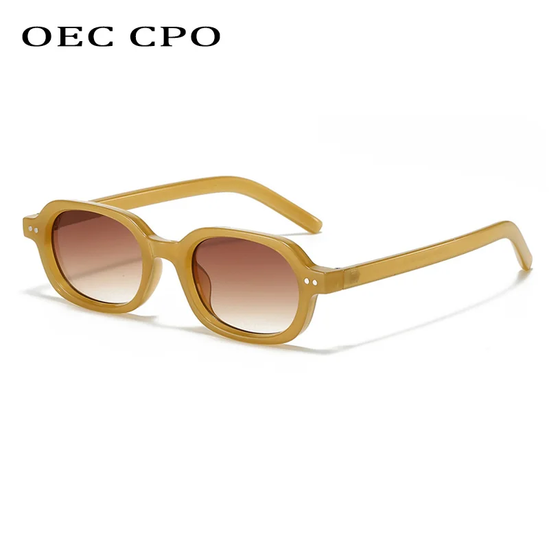 

OEC CPO Vintage Small Square Sunglasses Women Fashion Rivets Candy Color Gradient Sun Glasses Female UV400 Eyewear Men Shades