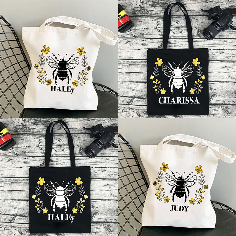 

Beekeeper Gift Personalized Tote Bag Beekeeper Totes Canvas Bag Designer Bags Women Floral Bag Summer Bag Shopper Shopping Bag